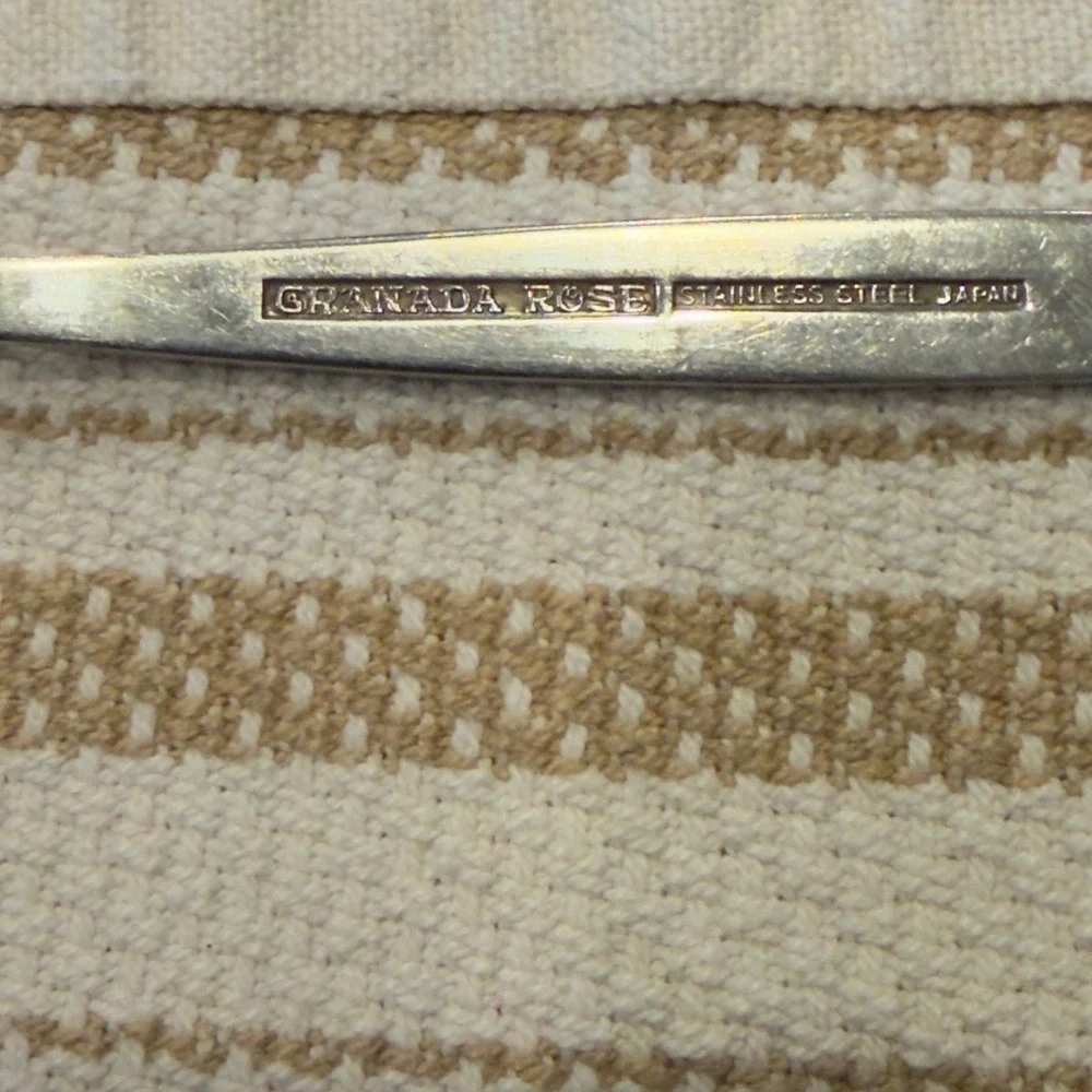 Granada Rose Stainless Steel Flatware Set 20pc‎ Japan Floral Embossed Vintage